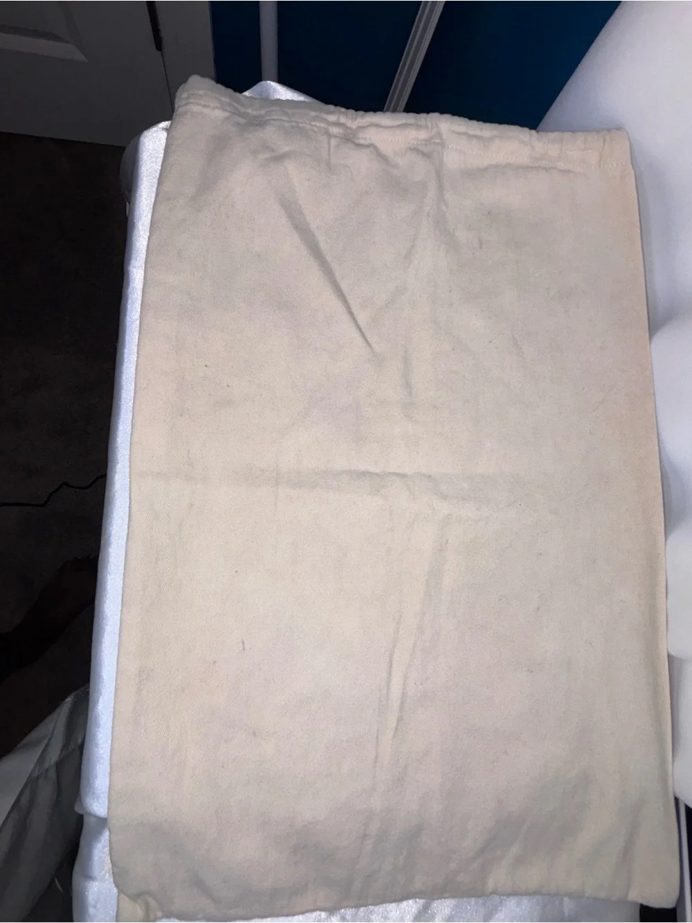 Louis Vuitton Large Drawstring Dust Bag Storage Pouch Beige 17” x 11”
